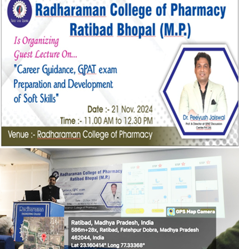 Guest Lectureon Carrier Guidiance GPAT preperation and development for soft skills exam